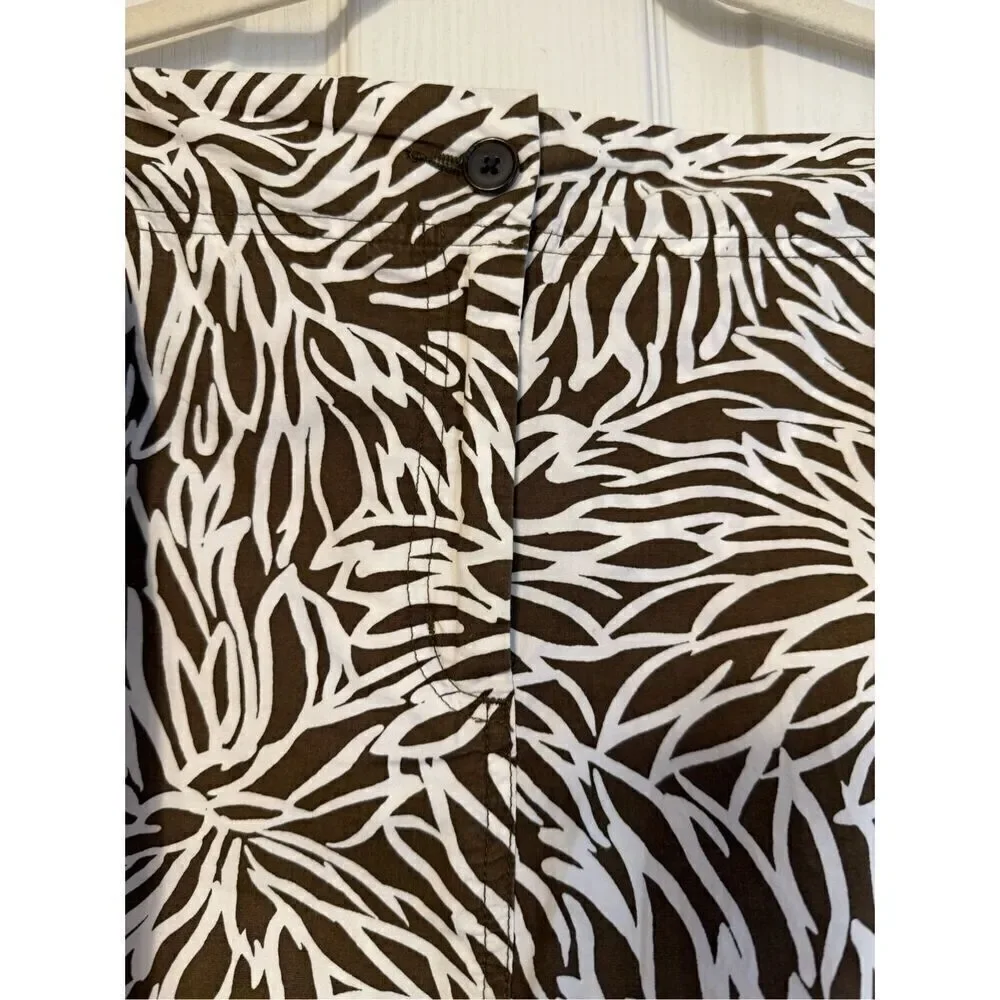 Lands End Women’s Skort Plus Sz. 22W Self Belt Pockets Brown/White